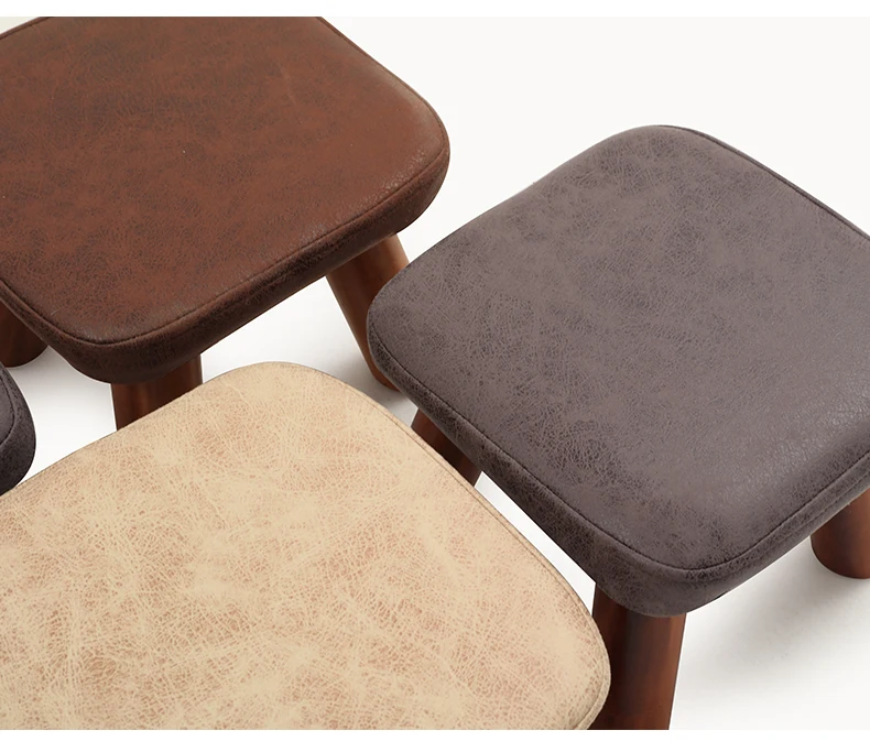 Маленький табурет из твердой древесины сменный для обуви чайный столик тканевый