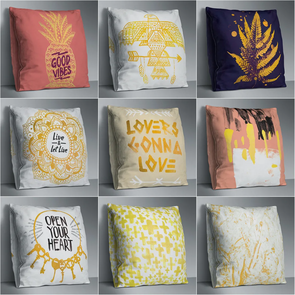 

Cute Double Side Print Cushion Cover Polyester Decorative for Sofa Seat Soft Throw Pillow Case Cover 45x45cm Home Decor