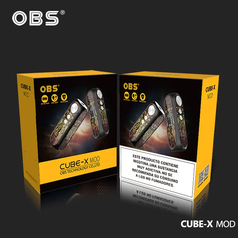 

Original OBS Cube X Mod Electronic Cigarettes Single 18650 Battery Mod Max 80w Power Vape Electric Mod 1 Year Warrenty