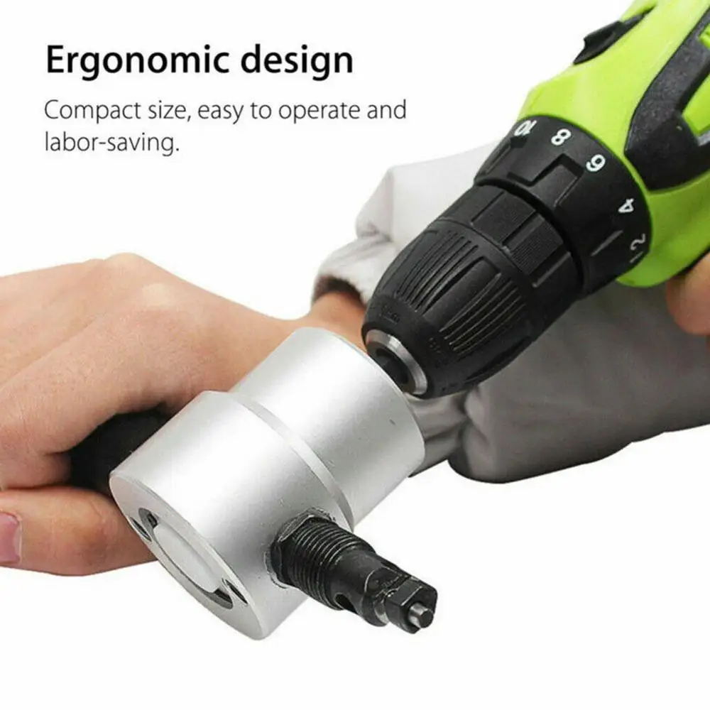 

Metal Nibbler Cutter Double Head Sheet Nibbler Hole Saw Cutter Drill Attachment Plate Open Hole Drill For Cutting Iron Steel