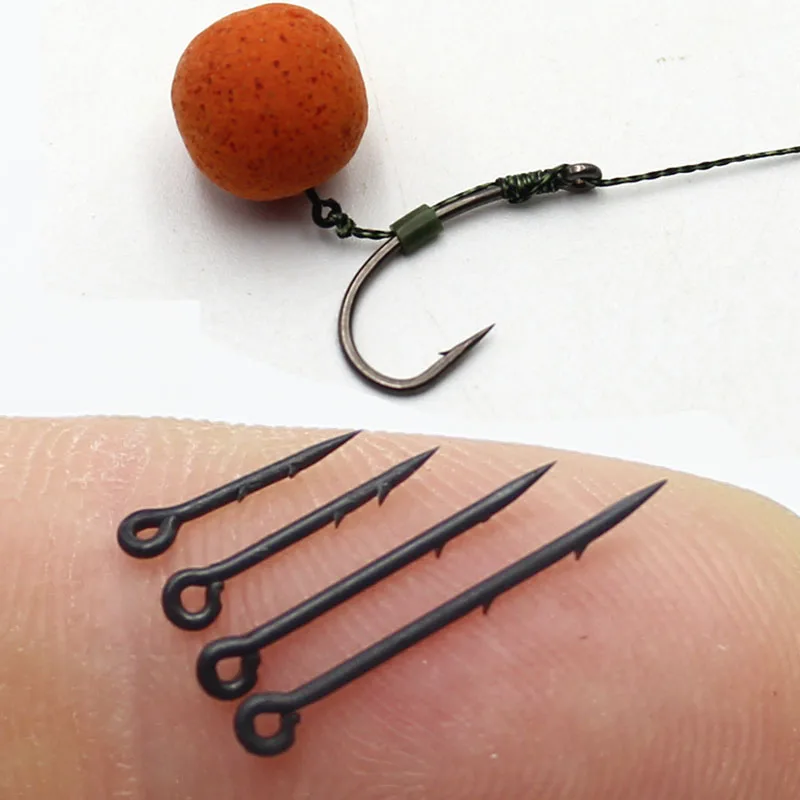 

30pcs Metal Bait Spike Carp Fishing Accessories Bait Sting Boilies Pin with Clear Rubber Corn Ronnie Hair Rig Carp Feeder Tackle