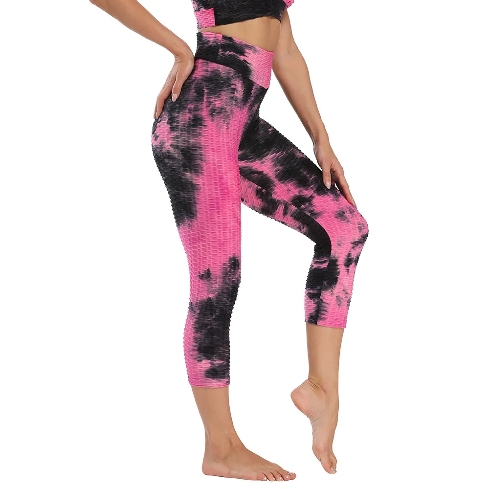 

Slim Breathable Yoga Pants Hip - lifting Ink Tie-dye Pants Leisure Yoga Pants Outdoor Sweatpants