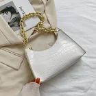 Женская сумка из высококачественной искусственной кожи, модная однотонная сумка-багет с крокодиловым узором, новая женская сумка через плечо и кошельки