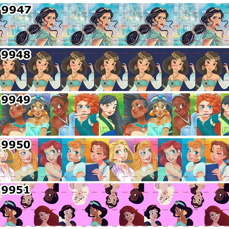 10 ярдов разные размеры мультфильм принцесса напечатал корсаж ленты разноцветный