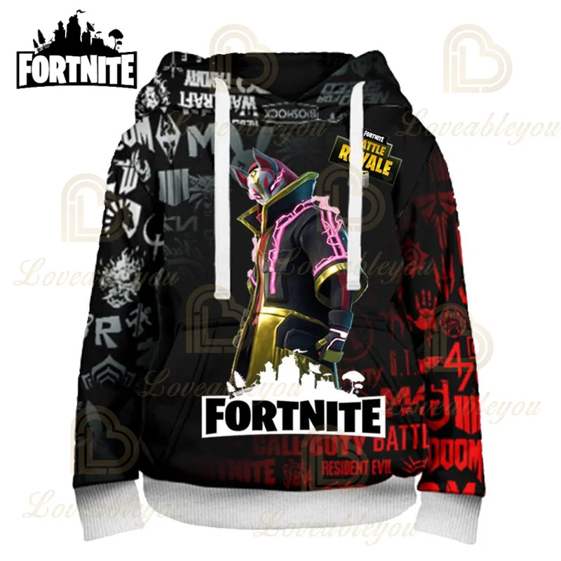 3D толстовки Fortnite Battle Royale для мальчиков и девочек уличная одежда детская