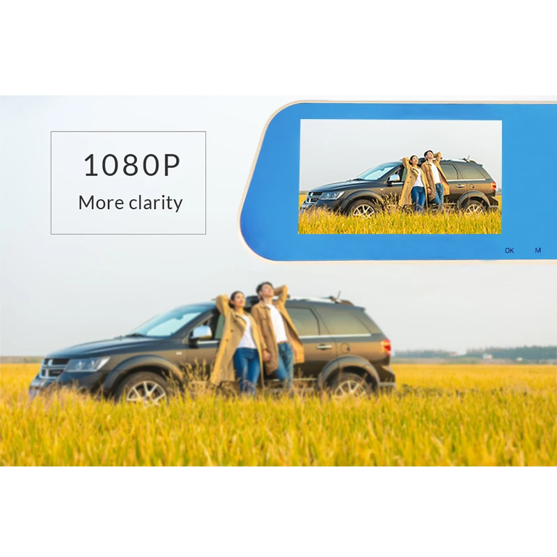 Full HD 1080p Автомобильный видеорегистратор Автомобильная камера заднего вида 4 3