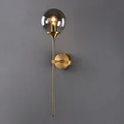 Светодиодный настенный светильник в скандинавском стиле со стеклянным шариком, роскошный простой прикроватный столик для спальни, настенное освещение
