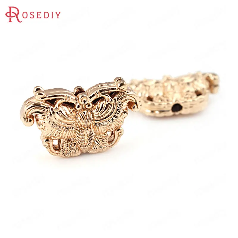 

4 шт. 13x21 мм 24K цвета шампанского позолоченные латунные бусины-разделители с бабочками браслет бусины ювелирные изделия фурнитура Аксессуар...