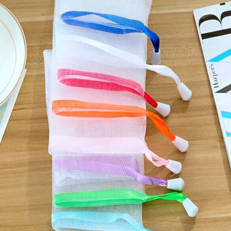 100 шт. висит двойной Слои нейлон мыло сетки сумка в блистерной упаковке