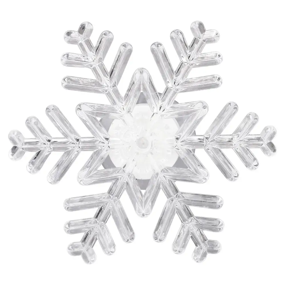 Snowflakes 1 шт. светодиодная кристаллическая звезда, украшения для рождественской елки, Пентакль, 7 цветов, присоски, подвесной светильник, вечерние украшения на стену - Цвет: Snowflakes