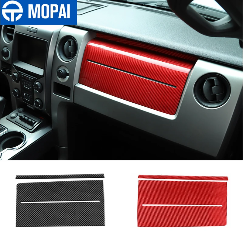 

MOPAI Carbon Fiber Car Co-pilot Airbags Panel Dashboard Decoration Cover Stickers Accessories for Ford F150 Raptor 2009-2014