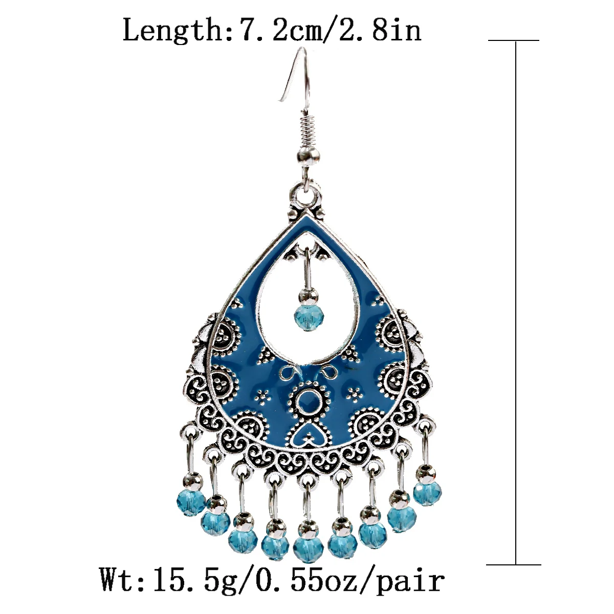 Антикварные металлические геометрические серьги в индийском стиле Jhumka Gypsy Afghan