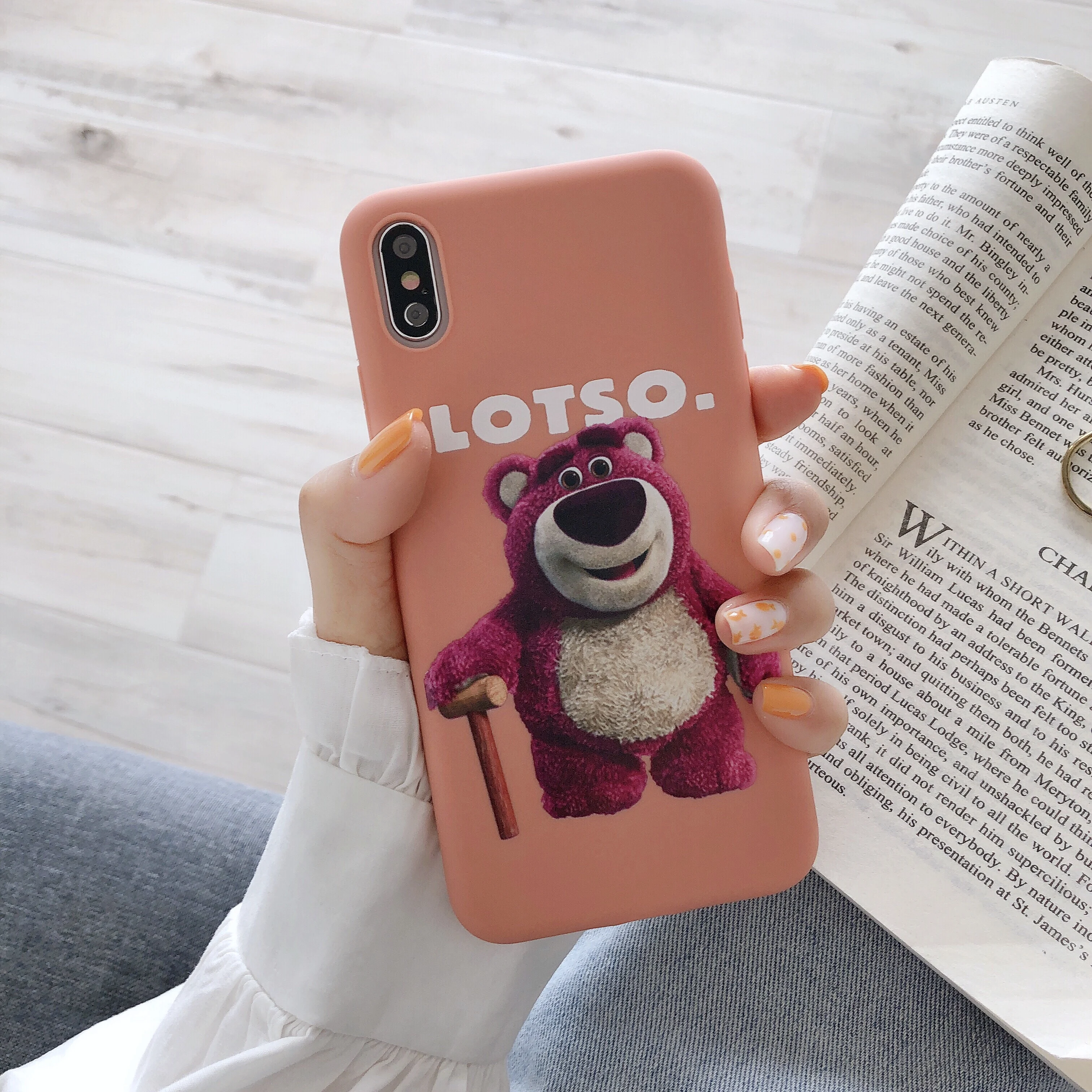 Матовый чехол с медведем для iPhone 6 7 8 Plus розовый силиконовый защитный телефона 6S XR