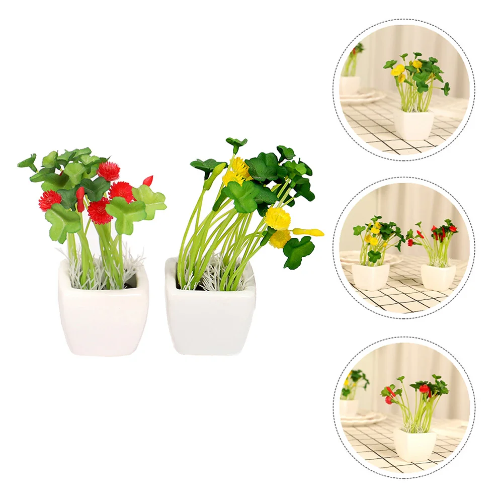 

2pcs Imitation Lotus Bonsai Decorations Simulated Flowers Bonsai Ornaments