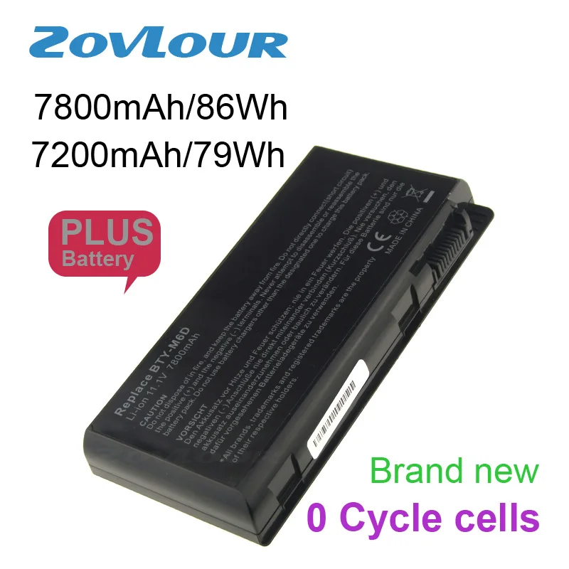 Zovlour Аккумулятор для ноутбука BTY M6D ДЛЯ Medion Erazer X6811 X6813 PC компьютер S9N 3496200 M47 957 16FXXP