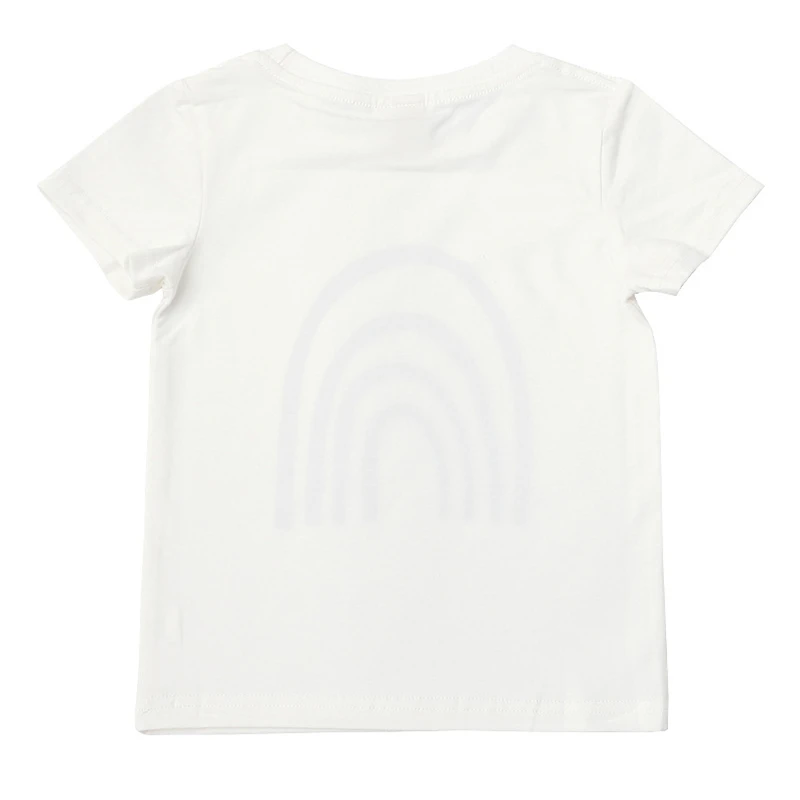 

Summer Kids' Clothes Short Sleeve T-Shirts Children Boys Girls Tops Tees Rainbow Print Cotton White T-Shirt 1-8Y Children Tees