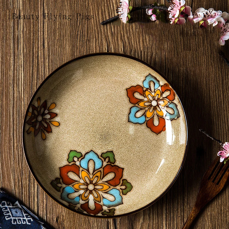 Простая Круглая Керамическая Посуда Западная Фруктовая тарелка для салата