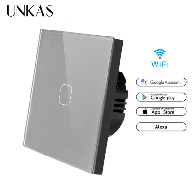 UNKAS 86 Тип сенсорный выключатель Умный светильник переключатель Wi Fi приложение
