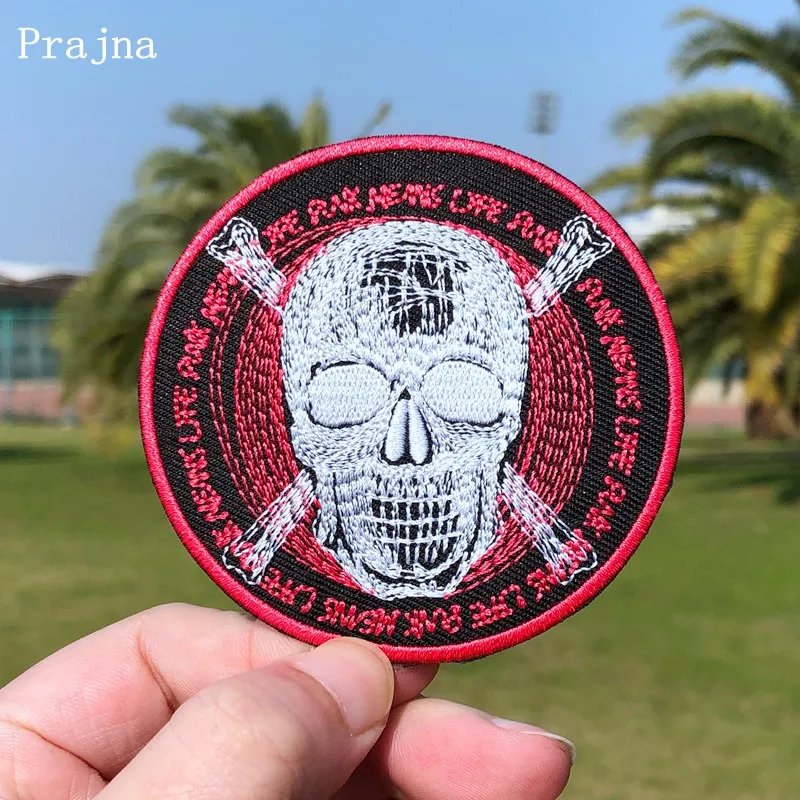 

Prajna Skull Octopus Patch Iron On Patches On Clothes Embroidered Patches For Clothing Applique DIY Punk Embroidery Patch Jacket