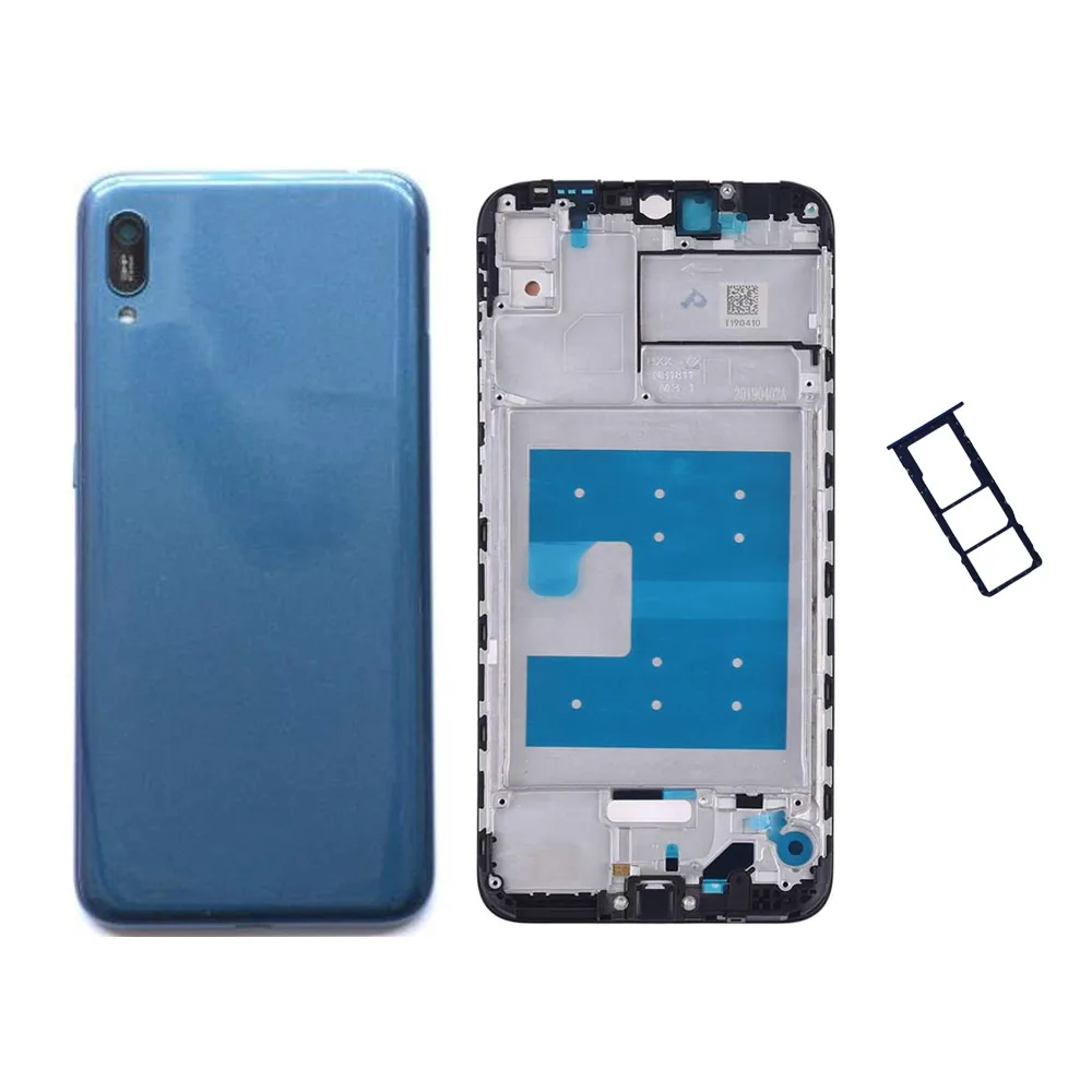 

For Huawei Y6 2019 Y6 Prime 2019 Back Battery Cover Back Cover + LCD Front Frame Bezel + Sim Card Tray Y6 Pro 2019