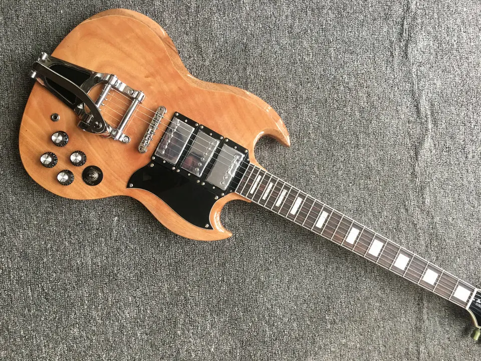 

Bigsby tremolo натуральный цвет 3 хамбакер пикапы черный большой накладка под заказ гитара из розового дерева