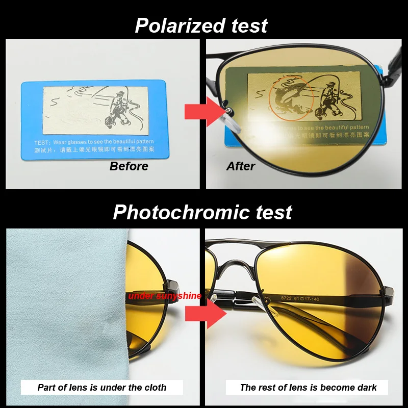 Авиационные мужские солнцезащитные очки поляризационные для вождения рыбалки
