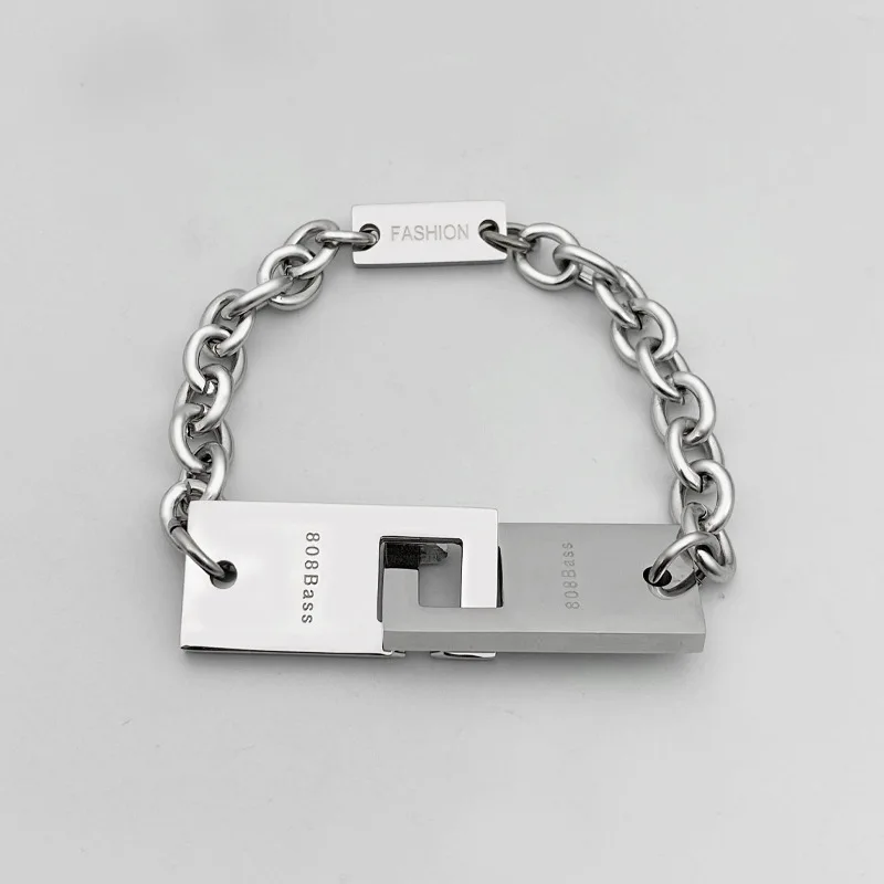 Модный простой браслет из титановой стали минималистичный Dark Wind универсальные