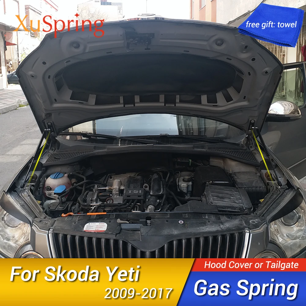 

For Skoda Yeti 2009 2011 2012 2013 2014 2016 2017 Car Bonnet Hood Gas Strut lifter kit Spring Shock Bracket Hydraulic Rod Bars