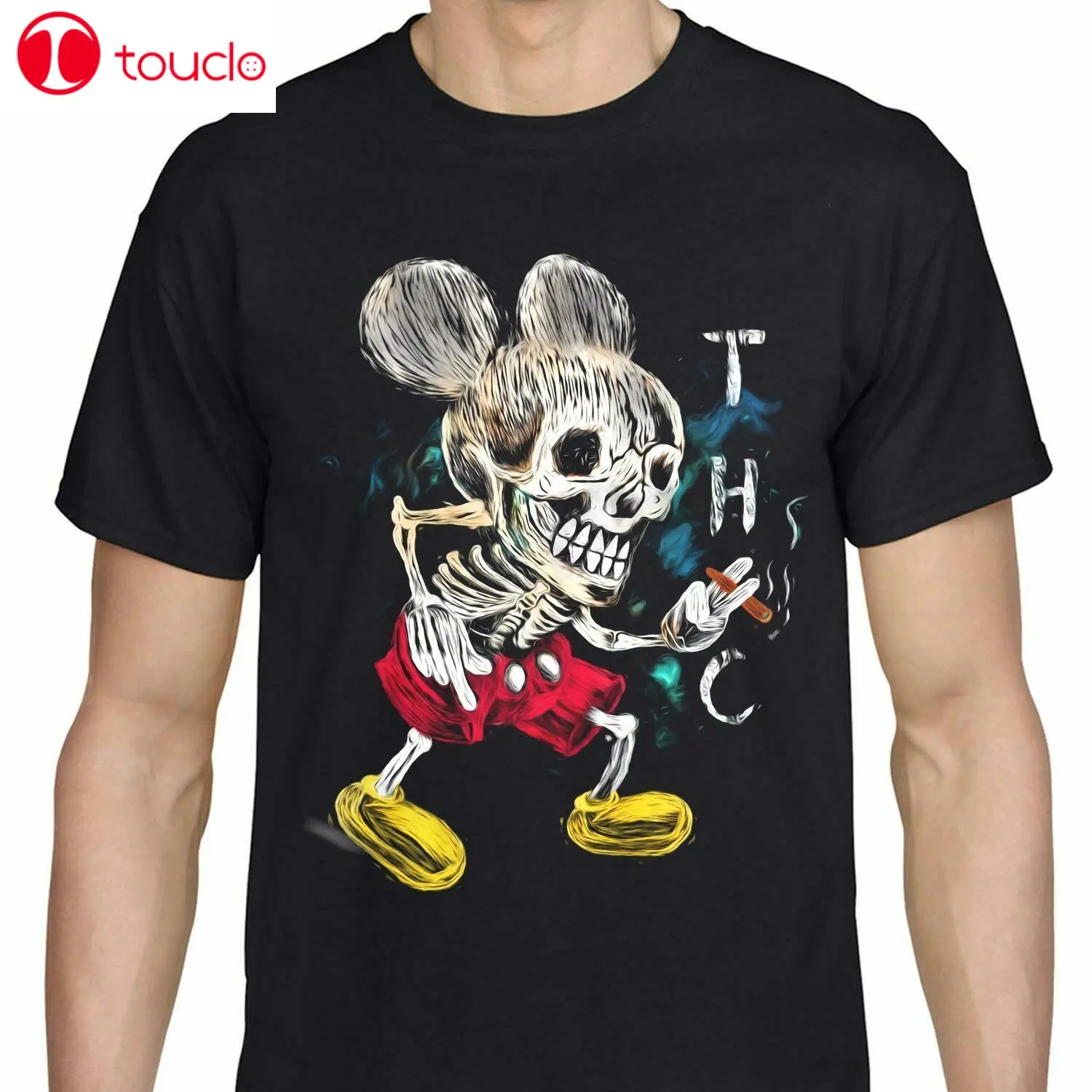 

Skull Mouse Somking T Shirt Thc Marijuana Weed Ganja Cannabis Smoker Black Tee