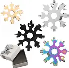 Многофункциональный гаечный ключ 18 в 1 со снежинками, шестигранный ключ, многоцелевой походный многофункциональный инструмент для выживания на природе, брелок для повседневного использования, карманный инструмент, брелок