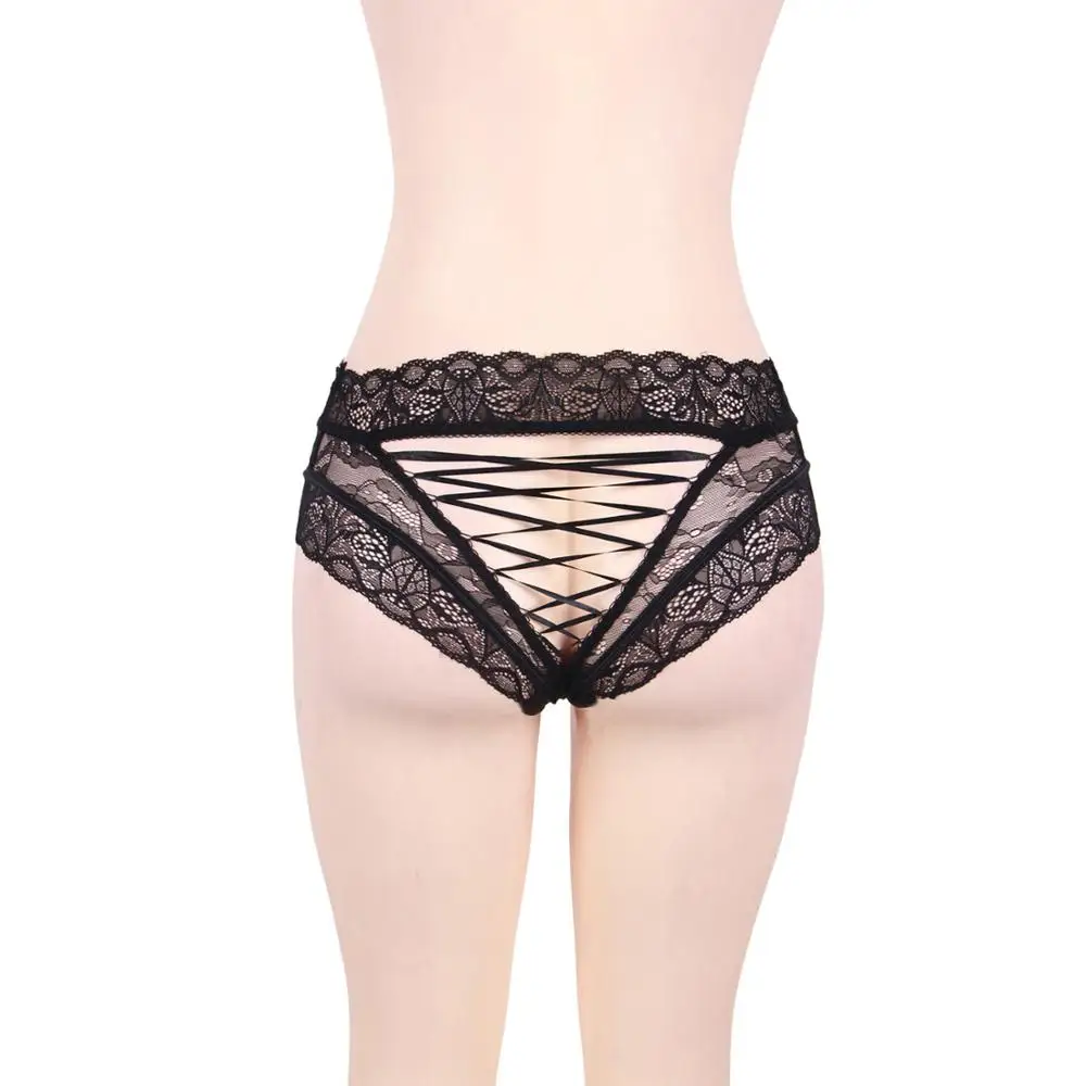 

Women Sexy Lingerie See Through Lace Panties Floral High Waist Bandage Mesh Slim Hip Brief Knickers Hipster Underwear