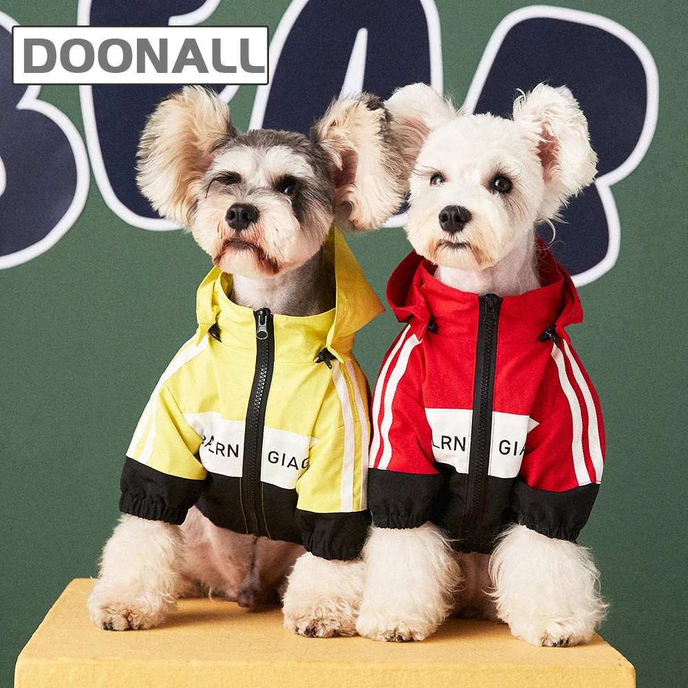 

Дождевик для собак, куртка с капюшоном на молнии с регулируемым шнурком, красочная стильная одежда для домашних животных, костюм для малень...