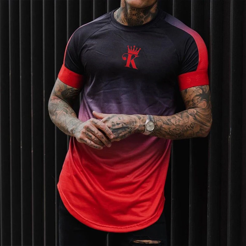 

Hip hop T-shirt men fashion Streetwear contrast Color Short sleeve t shirt men Printed branded men's t-shirt tops