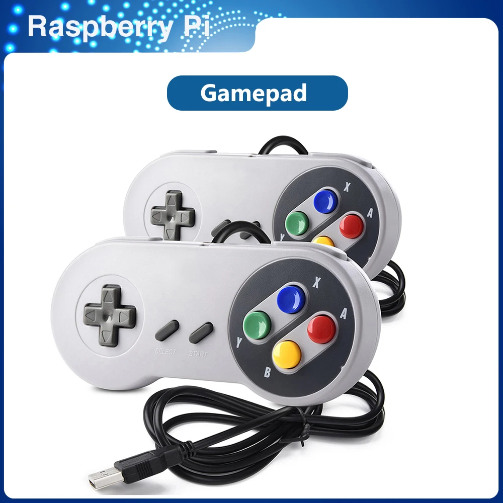 

ITINIT R74 USB Controller Gamepad 2pcs Super Game Controller SNES USB Classic Gamepad Game joystick for raspberry pi