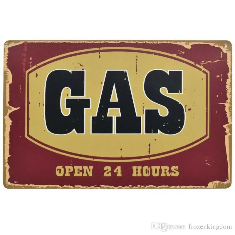 

gas, Open 24 hours vintage gas and oil sign