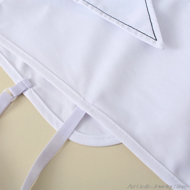 

Women Winter Sweater Decorative False Fake Collar Embroidery Black Trimming Detachable Lapel Half-Shirt Blouse F17 21 Dropship