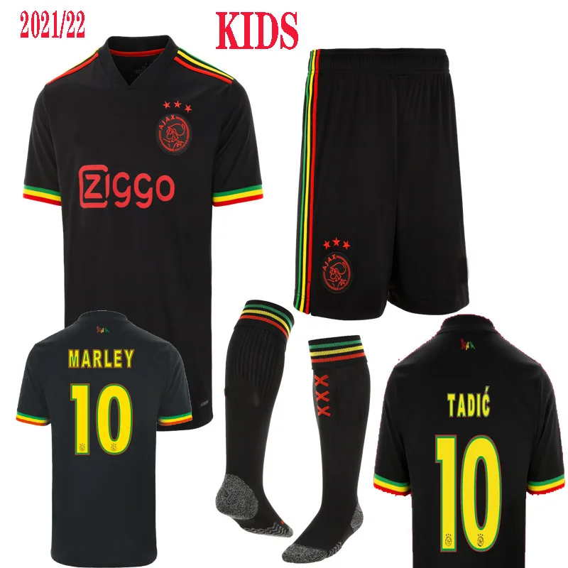 

2021, 2022, мужские и детские комплекты, футболка с надписью «ajax-bob MARLEY», футболка тадика, неры, тальфи, клаассен, ajaxed 21, 22, KLAIBER HUNTELAAR Комплект носко...