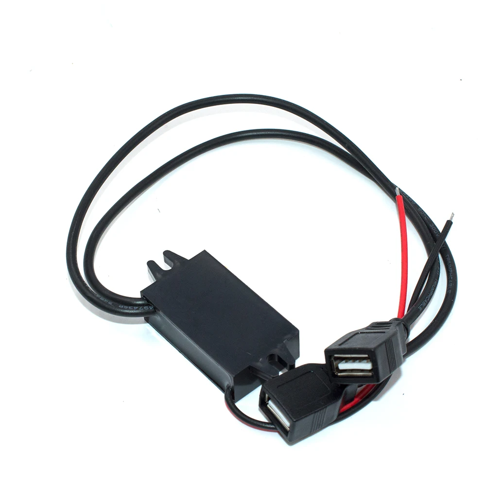 

12V to 5V Dual USB Power Adapter Converter Cable Module Power Connector Car Charger For Dual USB Output