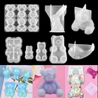 3D мультфильм силиконовая формочка в виде животного Медведь Кролик Кит Форма кулон эпоксидная смола формы для DIY изделия из смолы брелок ювелирных изделий