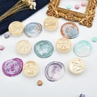 Мультфильм восковый узор печать круглая металлическая печать для конверта свадебные приглашения карты сургучная печать украшения