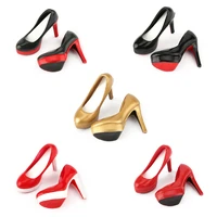 16 scale female fashion splicing white red black gold color high heels shoes for diy action figure dolls
