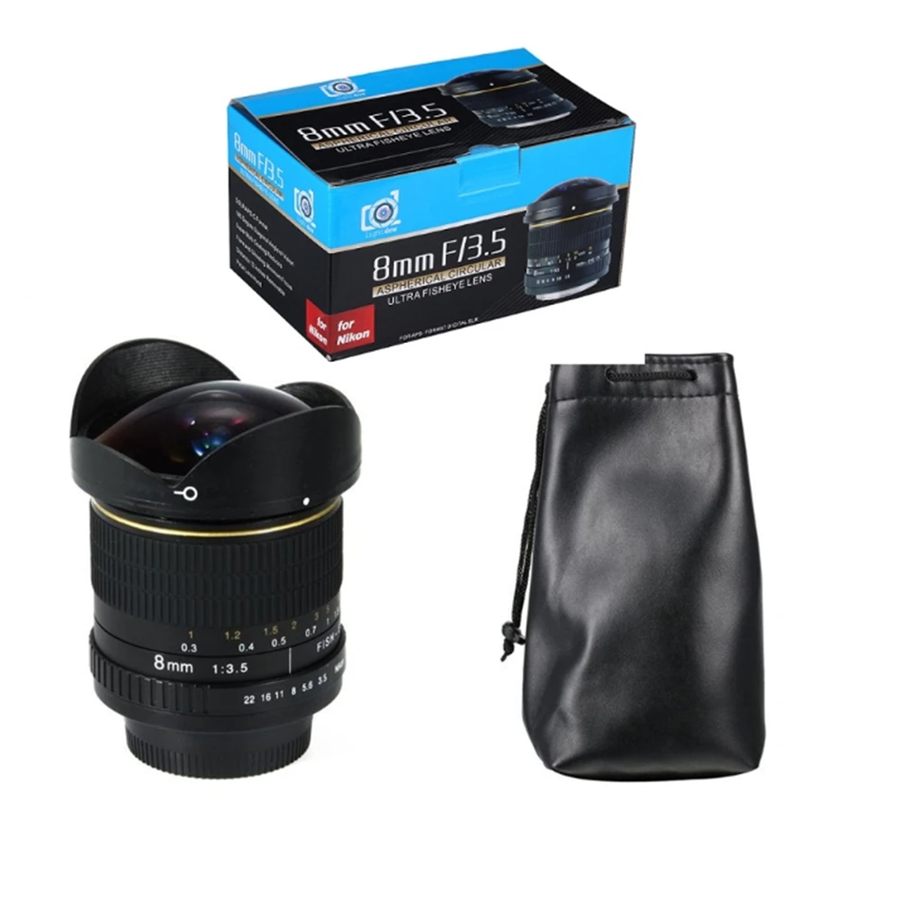 Ультраширокоугольный объектив рыбий глаз 8 мм F/3 5 ручной и совместим с
