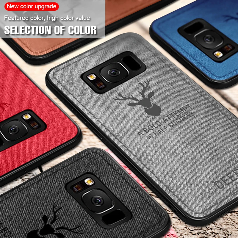 rugged cloth phone case for samsung galaxy s8 s9 s10 s20 s10e note 8 9 10 20 ultra s21 s20 fe a51 a7 cloth cover elk deer shell free global shipping