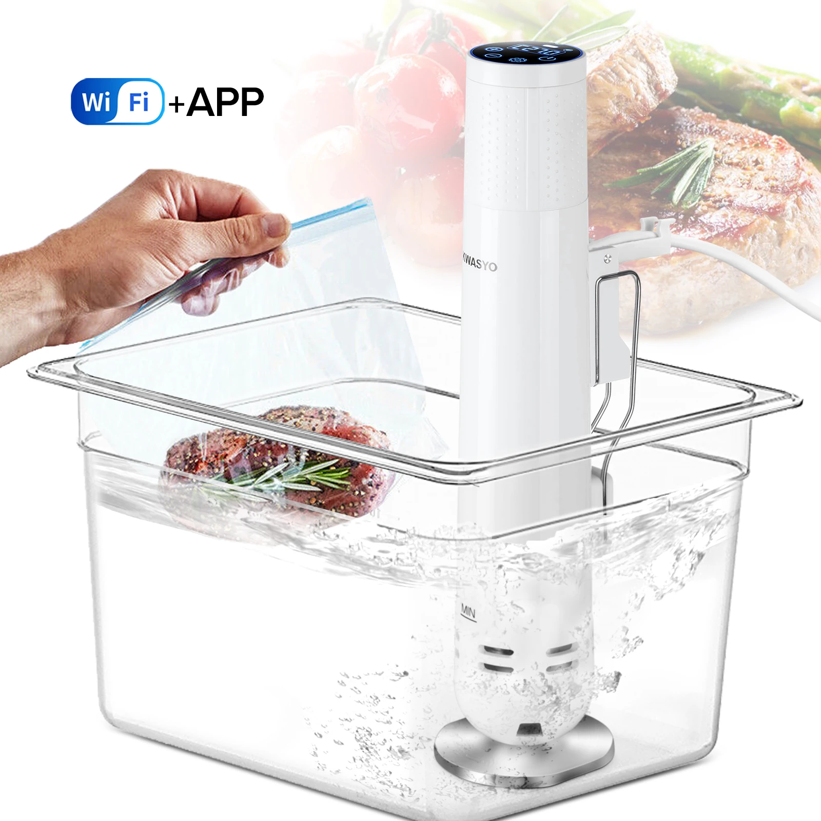 KWASYO мультиварка вакуумная медленная Sous Vide пищевая плита 1000 Вт мощный погружной
