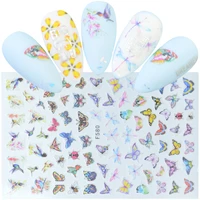 1 sheet hot butterfly bow designs 3d self adhesive nail art stickers decorations manicure decal tips tools
