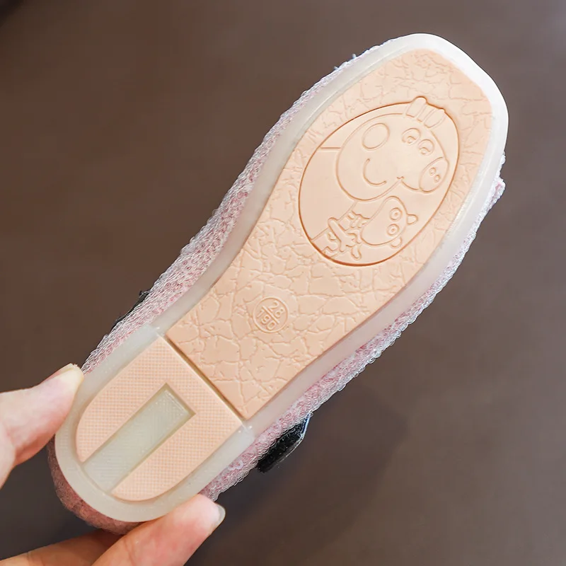 Школьная обувь принцессы для девочек осень 2019 с бантом Розовая подтяжками