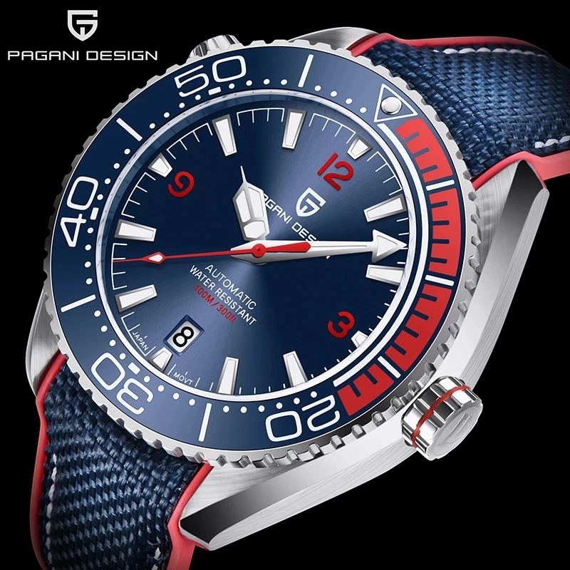 

2021 PAGANI DESIGN New Mechanical Watch Waterproof 100M Stainless Steel Automatic Watch Sapphire Glass Silica Gel Watch for Men