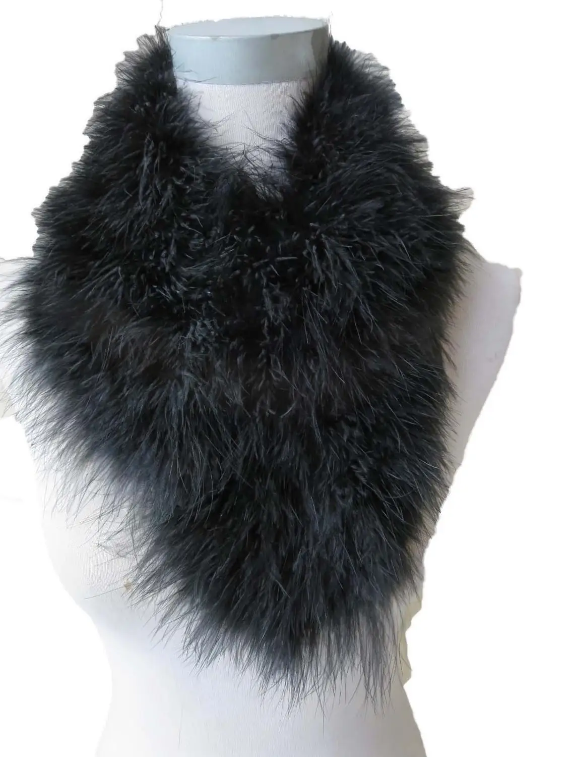 Женский шейный платок из натурального страусиного меха зимний теплый
