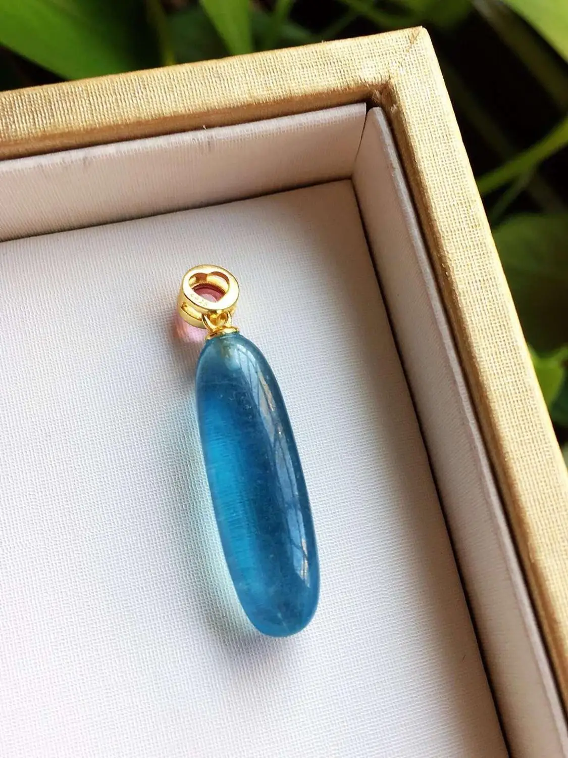 Аквамариновое ожерелье из натурального синего камня 28x9x8 мм с подвеской Подарок