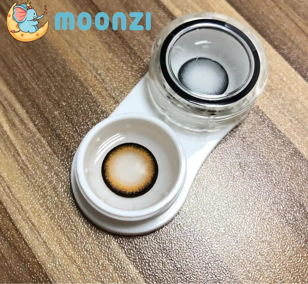 moonzi holy deer natural contact lens brown big beautiful pupil colored contact lenses for eyes yearly myopia prescription free global shipping